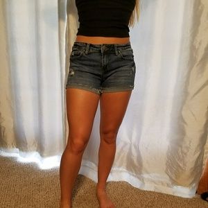 Distressed William Rast denim shorts